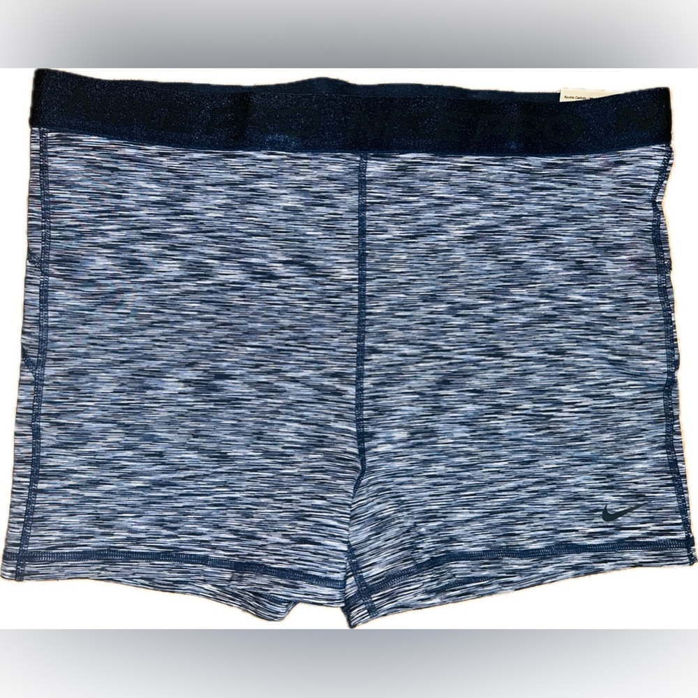 NWT Nike SZ XXL blue/black/white tight fit, high rise training shorts - Picture 2 of 7